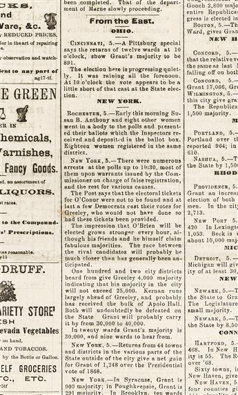 Womens Suffrage. Two West Coast Newspaper Reports of East Coast Political Activity, 1871 & 1872.